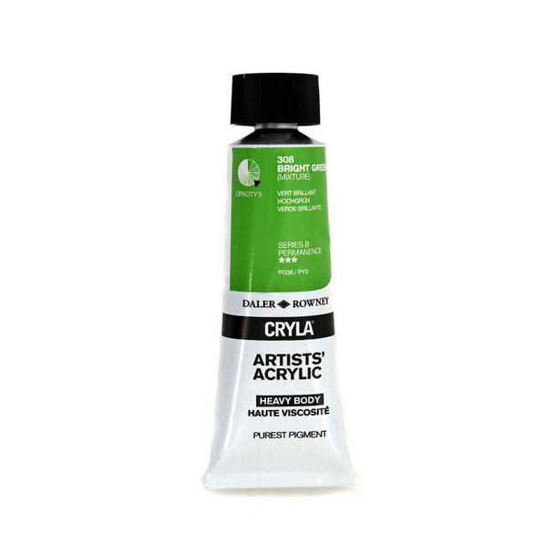 Daler Rowney Cryla Artists Acrylic, 75ml Tubes |  Bright Green (Series B)