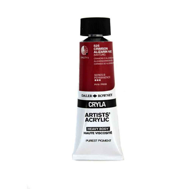 Daler Rowney Cryla Artists Acrylic, 75ml Tubes | Crimson Alizarin Hue (Series B)