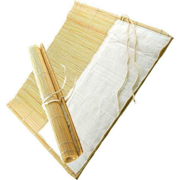 Bamboo Brush Roll With Cloth Pockets