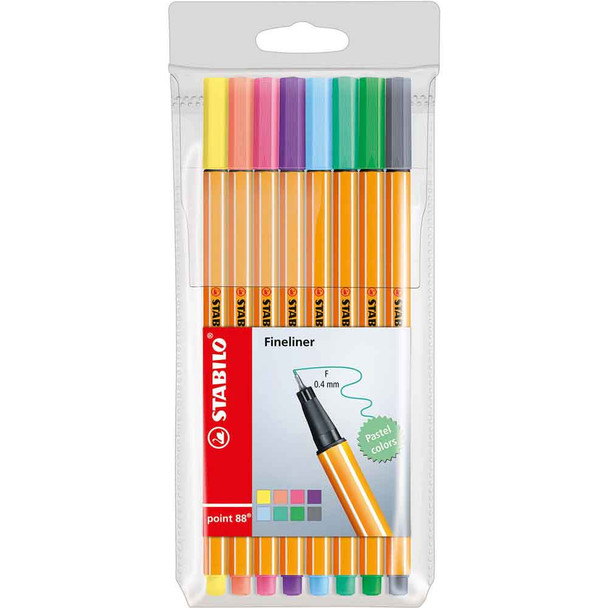 Stabilo Point 88 Fineliner Pens | Pastel Colour | Set of 8 - Main