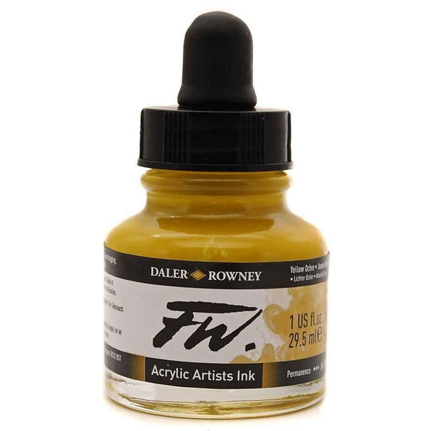 Daler Rowney FW Acrylic Ink 29.5ml | Yellow Ochre 663