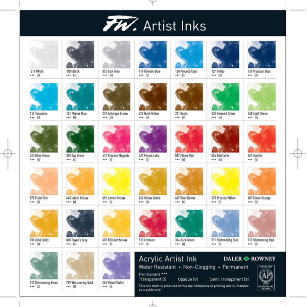 Daler Rowney FW Acrylic Ink 29.5ml | Various Colours - Main 1