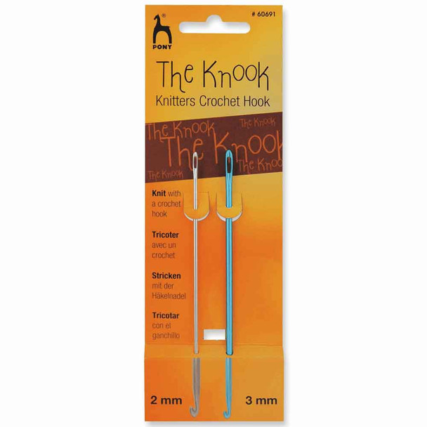 The Knook | Knitters Crochet Hooks | 2 & 3 mm Metal | Pony - in the pack