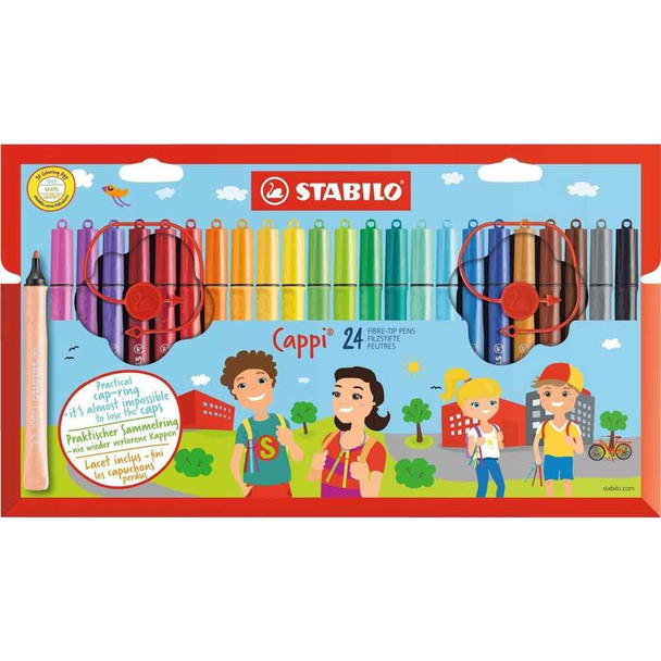 Stabilo Cappi Fibre-Tip Pens | 24 pack - Main