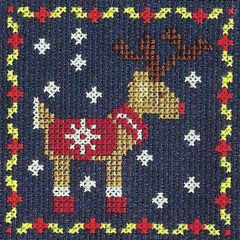 DMC | Cross Stitch Kit | Christmas Mini Kit | Reindeer