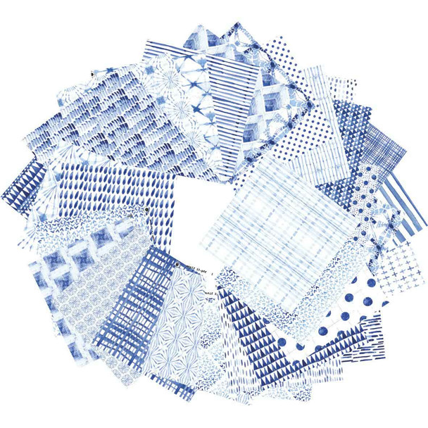Shibori, Batik Patterned Origami Paper | 15 x 15cm | 70gsm | 60 Various Sheets | Clairefontaine - Main1