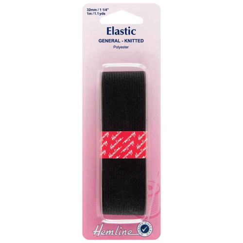 Black General Knitted Elastic | Hemline | Various Sizes
