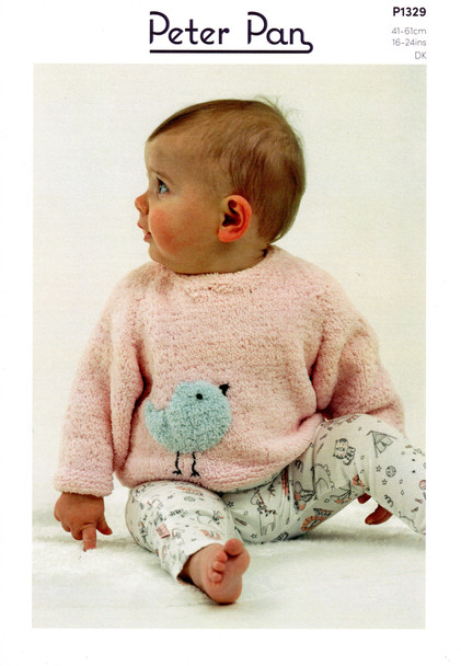 Dk Pattern for Babies / Childs Motif Sweater in Binky Dk | Peter Pan P1329