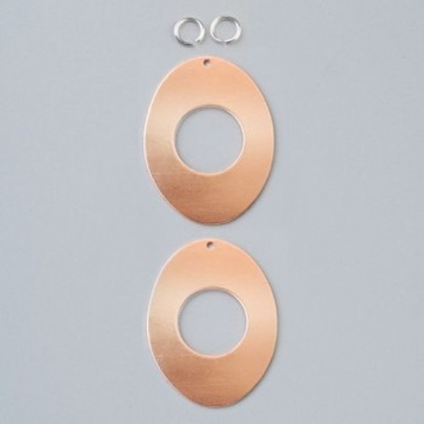 Efco | Enamelling Copper Shape | 1-hole Oval Pendant | 2pcs