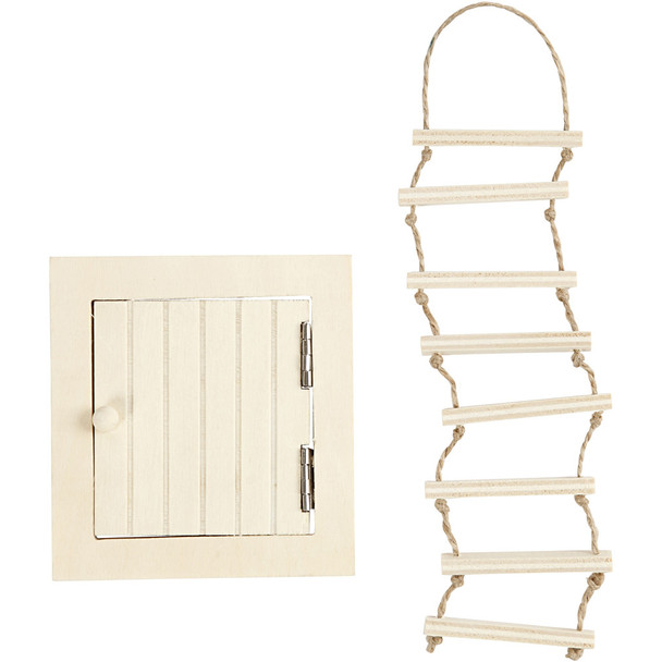 Creativ Company | Made of Wood | Attic Access Door and Rope Ladder | Plywood - Main Image