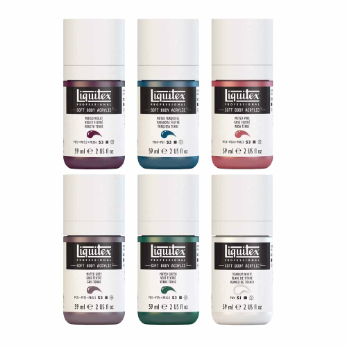 Liquitex Soft Body Acrylic set of 6 - Muted Collection