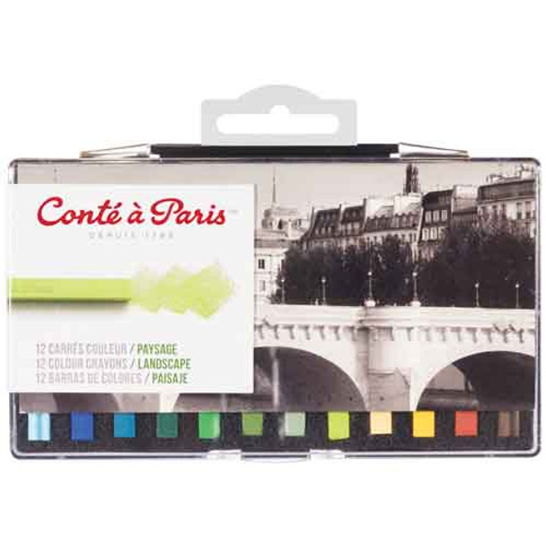 Conte a Paris - Conte Colour Crayon Carres, 12 Colours | Landscapes