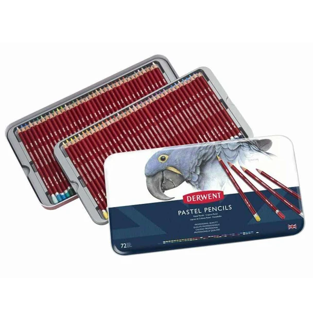 Derwent Pastel Pencils, 72 Colours in a Metal Tin - Main