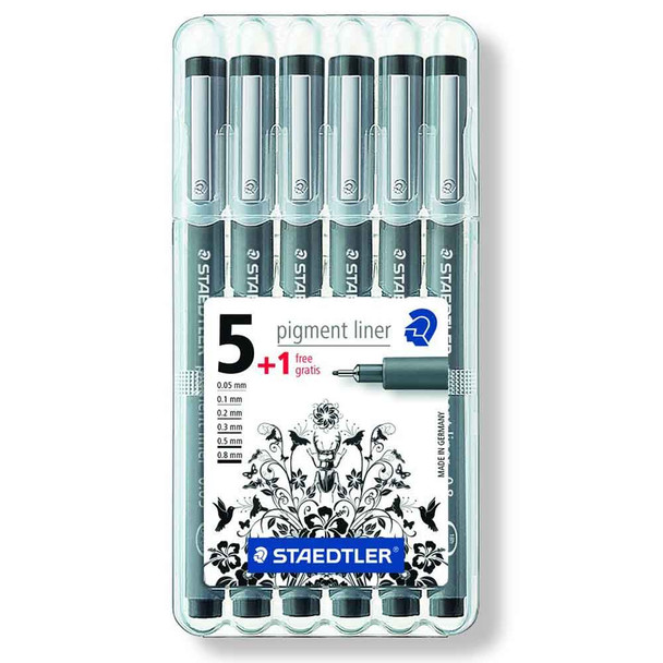 Staedtler 5 Pigment Pen Pack + 1 - Main