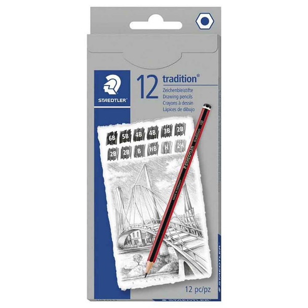 Staedtler Tradition Graphite Pencil Set | 12 Pack Different Grades - Main