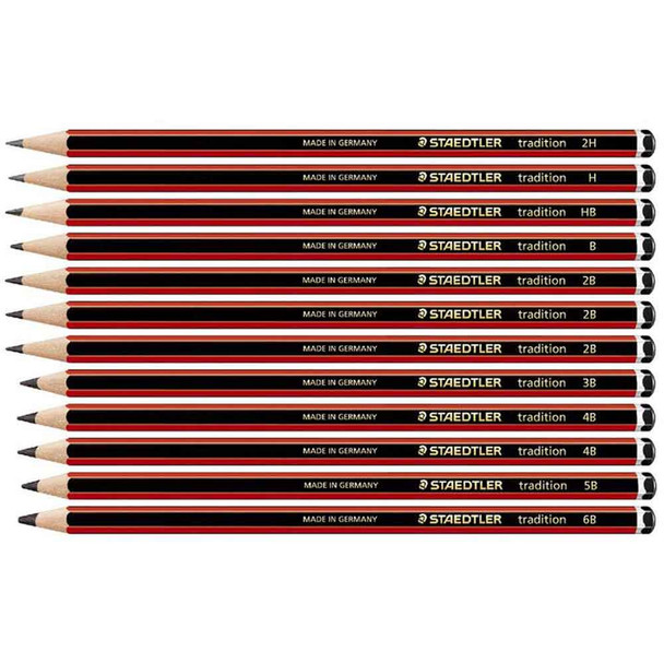 Staedtler Tradition Graphite Pencil Set | 12 Different Grades
