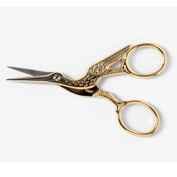 Siesta | Gold Stork Embroidery Scissors - Blade and Handles