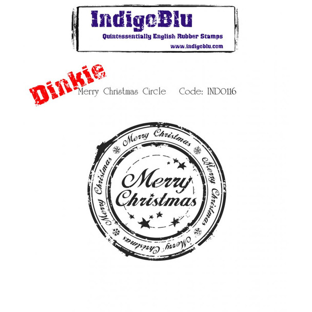 Indigo Blue | Dinkie Rubber Stamps | Merry Christmas Circle