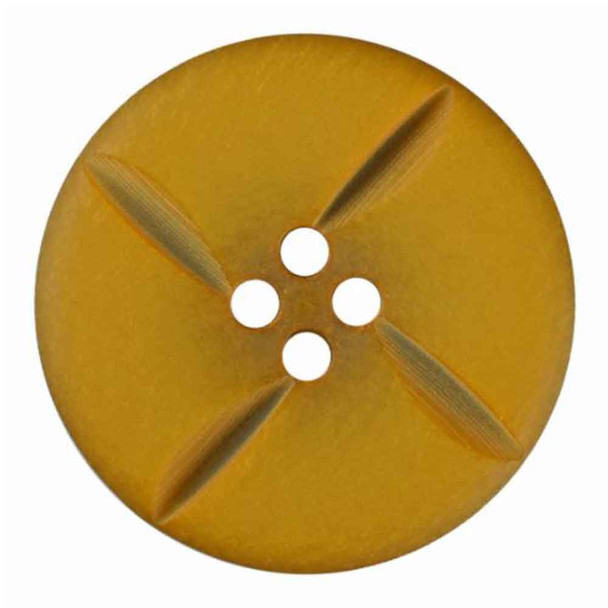Classic Yellow (25) Baked Bun 23mm Diameter Button | 4 Holes | Dill Buttons