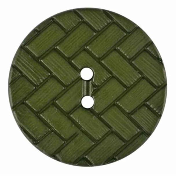 Classic Woven Effect Dark Green (21) Button | 2 Holes | 18mm Diameter | Dill Buttons