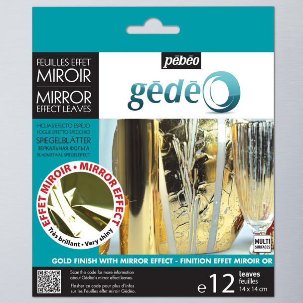 Pebeo Gedeo Gold Mirror Effect Metallic Leaves | Pack of 12 