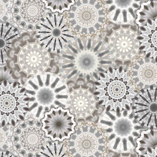 Radiance 108" Blank Quilting EQS Fabric | 9885-90 Kaleidoscope Grey