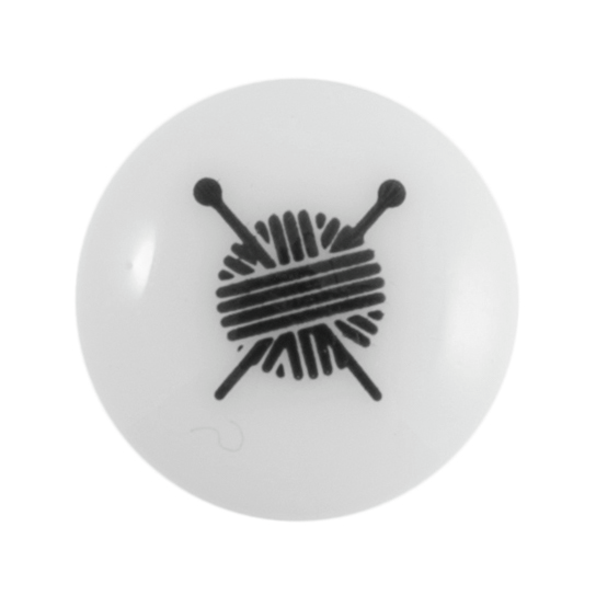 Groves | White Buttons with Knitting Design | 13mm