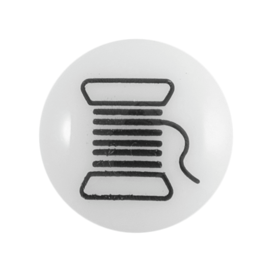 Groves | White Buttons with Thread Design | 13mm