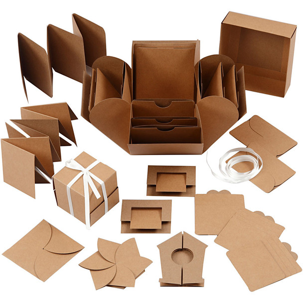 Creativ Company | Explosion Box with Central Box | Kraft Brown - Main Image