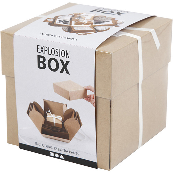 Creativ Company | Explosion Box with Central Box | Kraft Brown