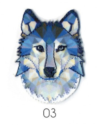 Ecusson Embrioded Iron-on Motif | Blue Wolf