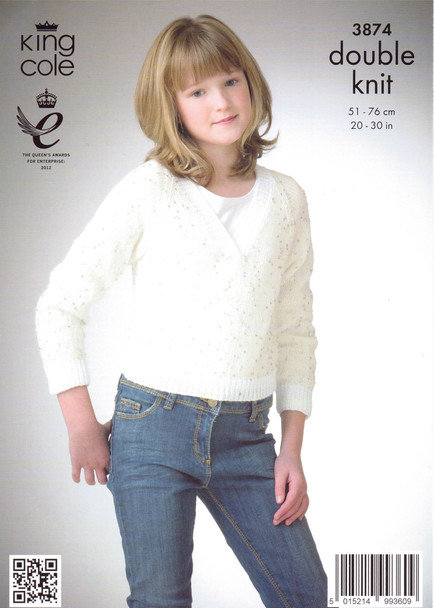 Childs Sweater and Ballet Top DK Pattern | King Cole Galaxy DK 3874