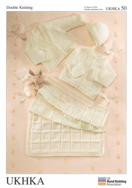 Blanket, Cardigans and Hat pattern in DK - UKHKA 50
