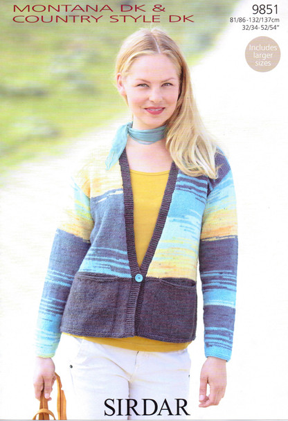 Low Cut V Neck Cardigan DK Pattern | Sirdar Montana DK & Country Style DK 9851