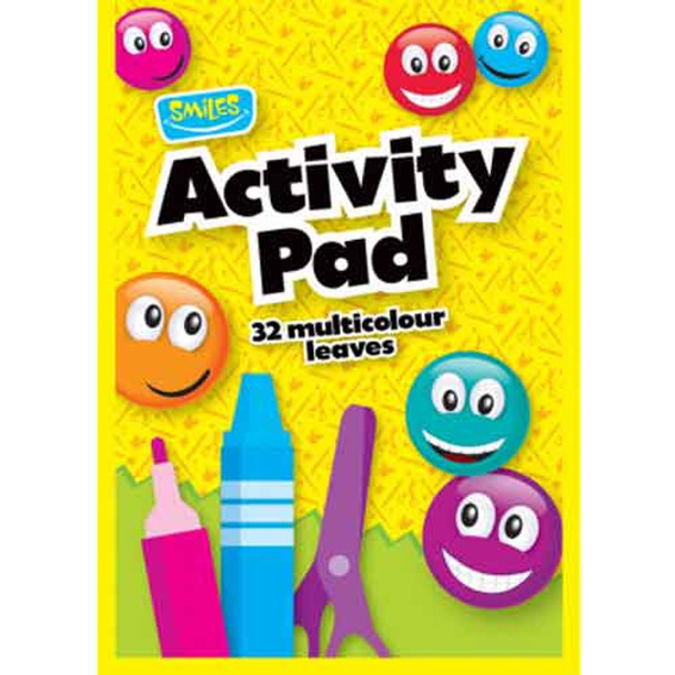A4 Childrens' Activity Drawing Pad with Coloured Pages | 32 Pages | Perkins
