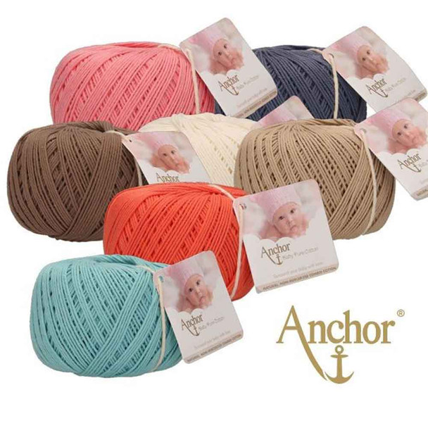 Anchor Baby Pure Cotton 4ply yarn | 50g balls | Various shades