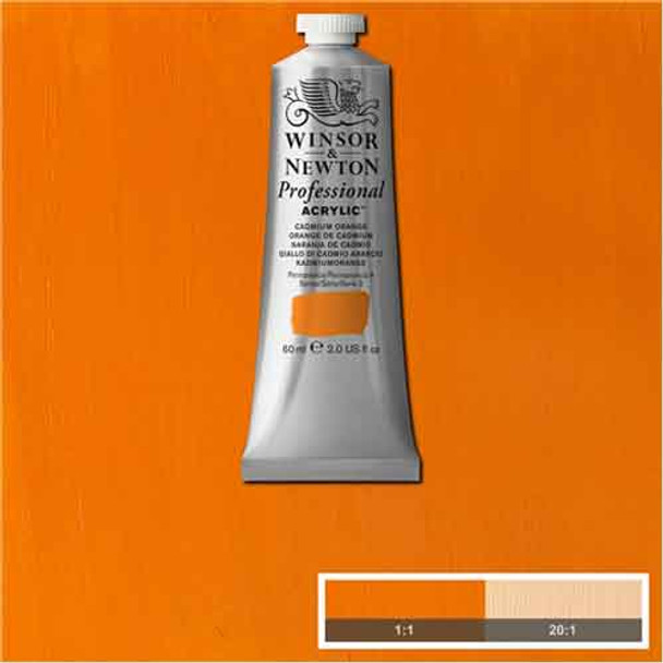 Winsor & Newton Professional Artist's Acrylic Colour Paint | 60ml Tubes | Cadmium Orange