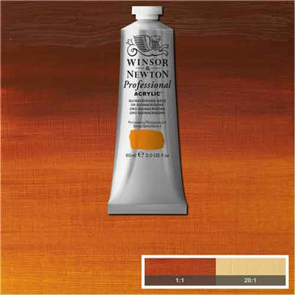 Winsor & Newton Professional Artist's Acrylic Colour Paint | 60ml Tubes | Quinacridone Gold