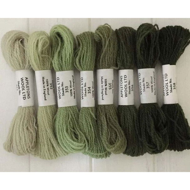 Appletons Crewel Wool in Skeins | Grey Green Shades - Main Images