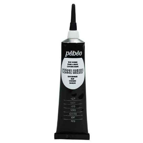 Pebeo Cerne Relief Outliner | 37ml Tubes | Noir