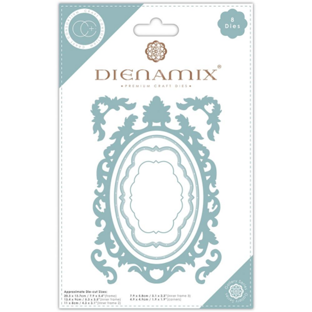 Dienamix | Craft Consortium | A5 Ornate Oval Frame Cutting Die