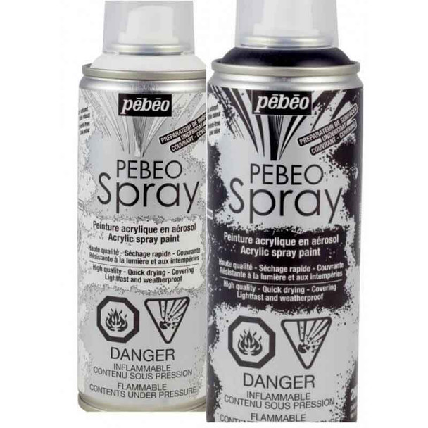 Pebeo Deco Spray Gesso Meduim | 200ml | Black and White