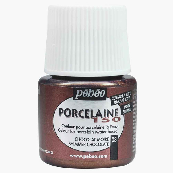  Pebeo Porcelaine 150 Shimmer Porelaine Paint | 45ml | 108 Shimmer Chocolate