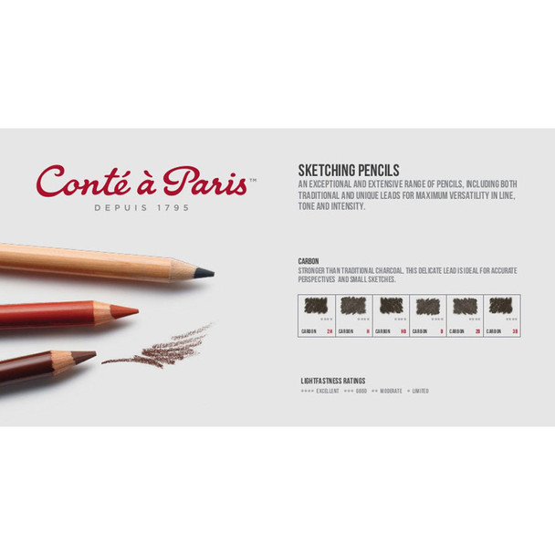 Conte a Paris | Sketching Pencils | Carbon Round | Various Grades