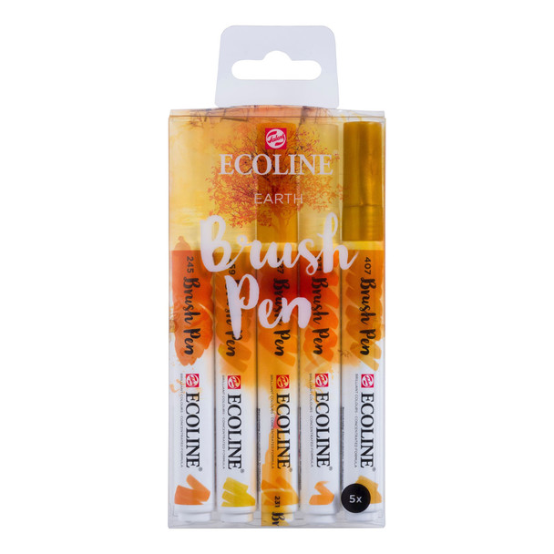 Ecoline | Watercolour Brush Pens | Earth | Pack of 5 - Main Image