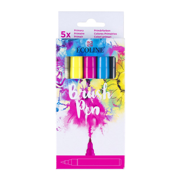 Ecoline | Watercolour Brush Pens | Primary | Pack of 5 - Main Image