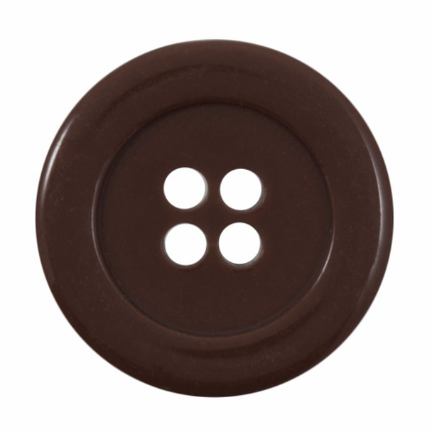 Broad Rimmed Button | 34mm | 4 Hole | Brown