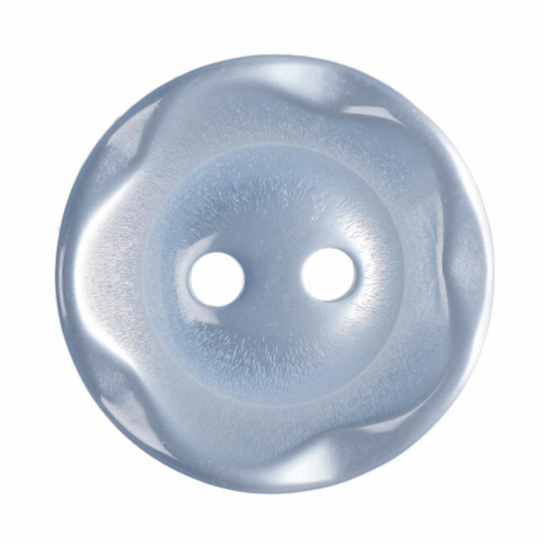 Polyester Scalloped Edge Button | 16mm | Pale Blue