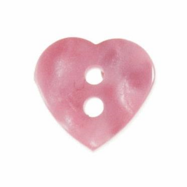 Heart Button | 12mm | 2 Hole | Light Pink