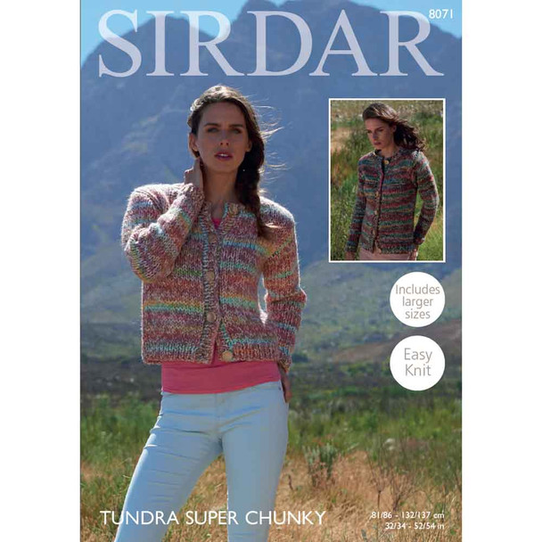 Sirdar Tundra Super Chunky Cardigans Knitting Pattern | 8071 (PDF Download) - Main Image